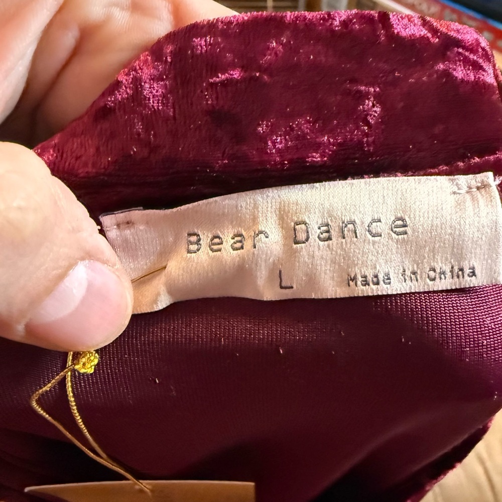 Bear Dance Velvet Lace-Up Mini Skirt in Deep Red - Picture 6 of 6